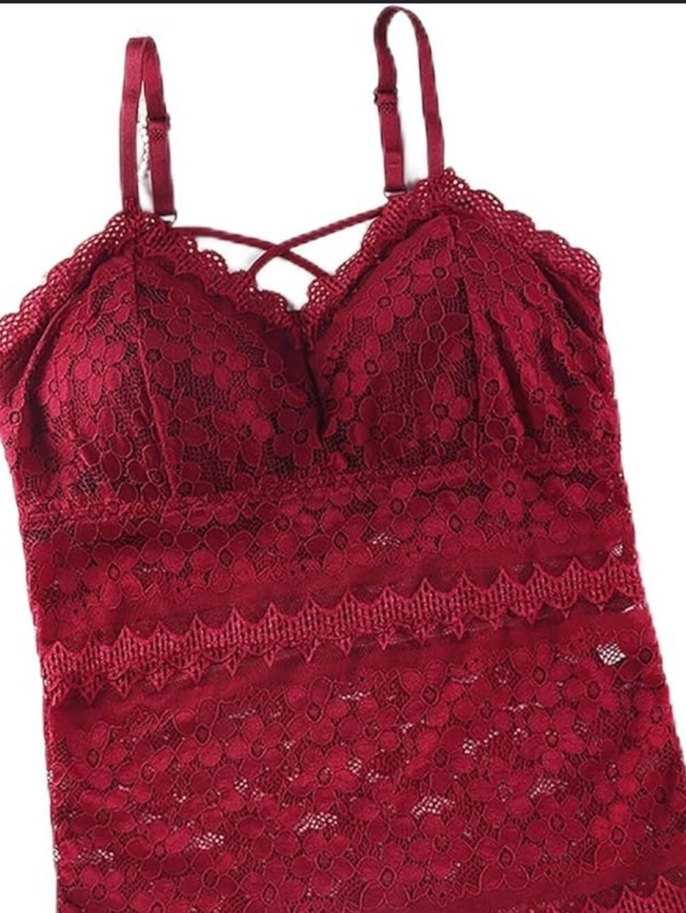 GenericFashion Women's Sleeveless Floral Lace Bra Padded Tank Tops